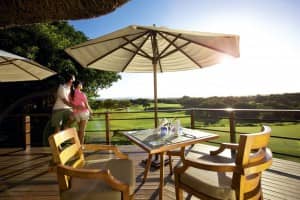 Links golf course and Swing restaurant at Constance Belle Mare Plage