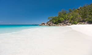 White sand beaches at Constance Lemuria Resort, Seychelles