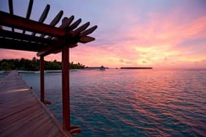 Sunset at Constance Moofushi Resort, Maldives