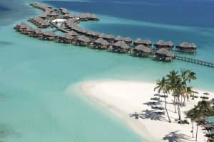 Aerial view of Constance Halaveli Resort, Maldives