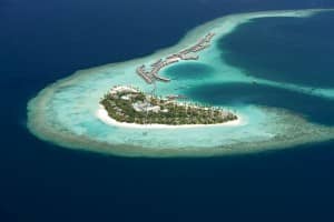 Aerial view, Constance Halaveli Resort, Maldives