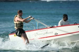 Water skiing at Constance Le Prince Maurice, photo taken by Cato Mork