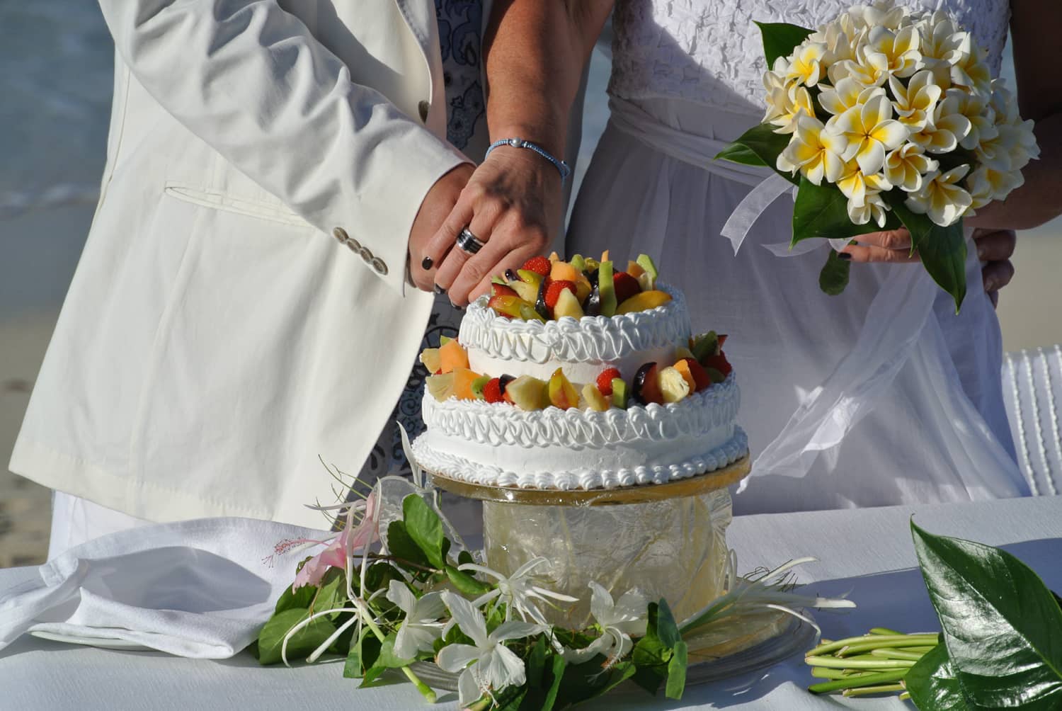 Wedding cake at Constance Belle Mare Plage, Mauritius