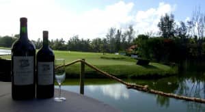 The red wine is waiting for Miguel Angel Jimenez