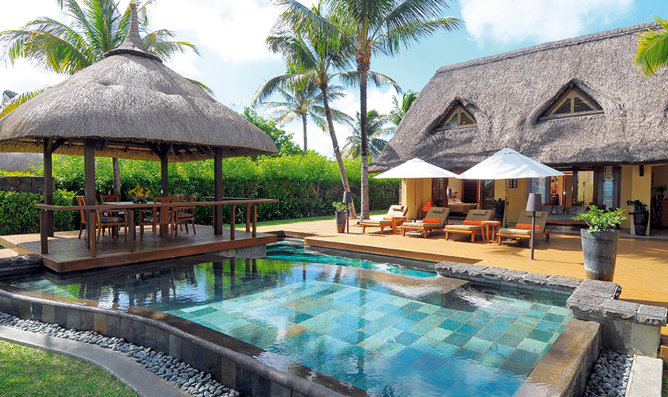 Poolside at Constance Belle Mare Plage's Presidential Villa