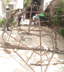A dhoni shaped structure for the coral growth project
