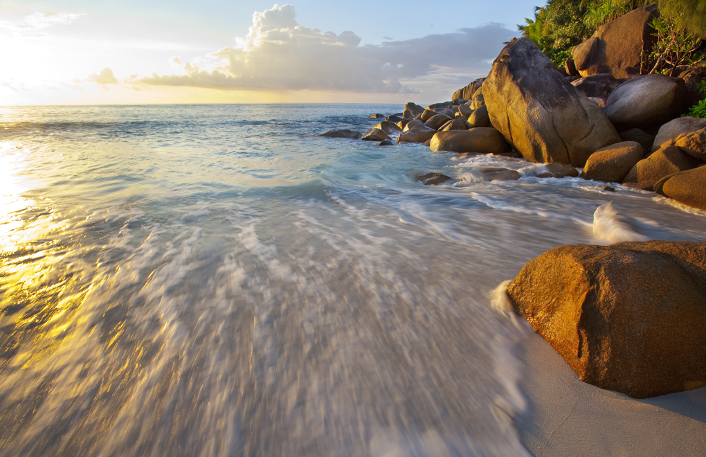 Sunset at Anse Georgette, Seychelles