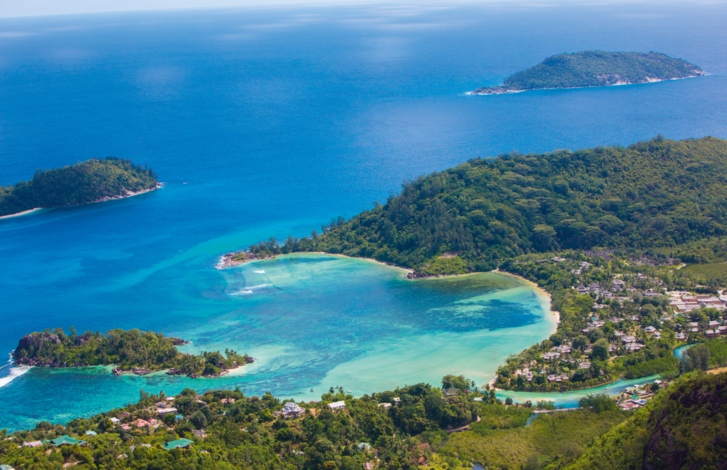 The dramatic coastline of Constance Ephélia, Seychelles