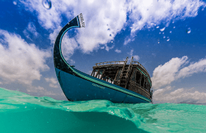 Dhoni boat at Constance Halaveli, Maldives
