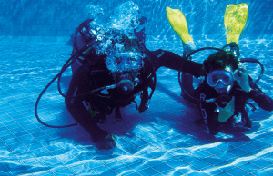 Children diving lesson