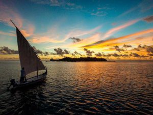 Sunset dhoni sailing