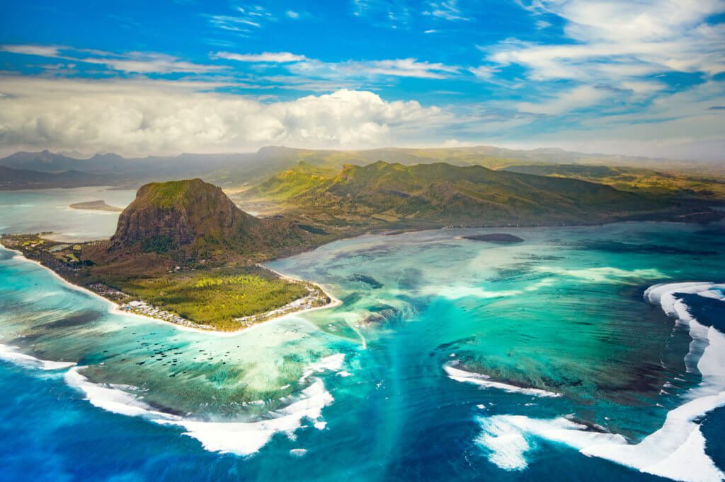 Le Morne Brabant Mauritius from the sky