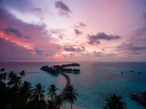 pink sunset halaveli maldives