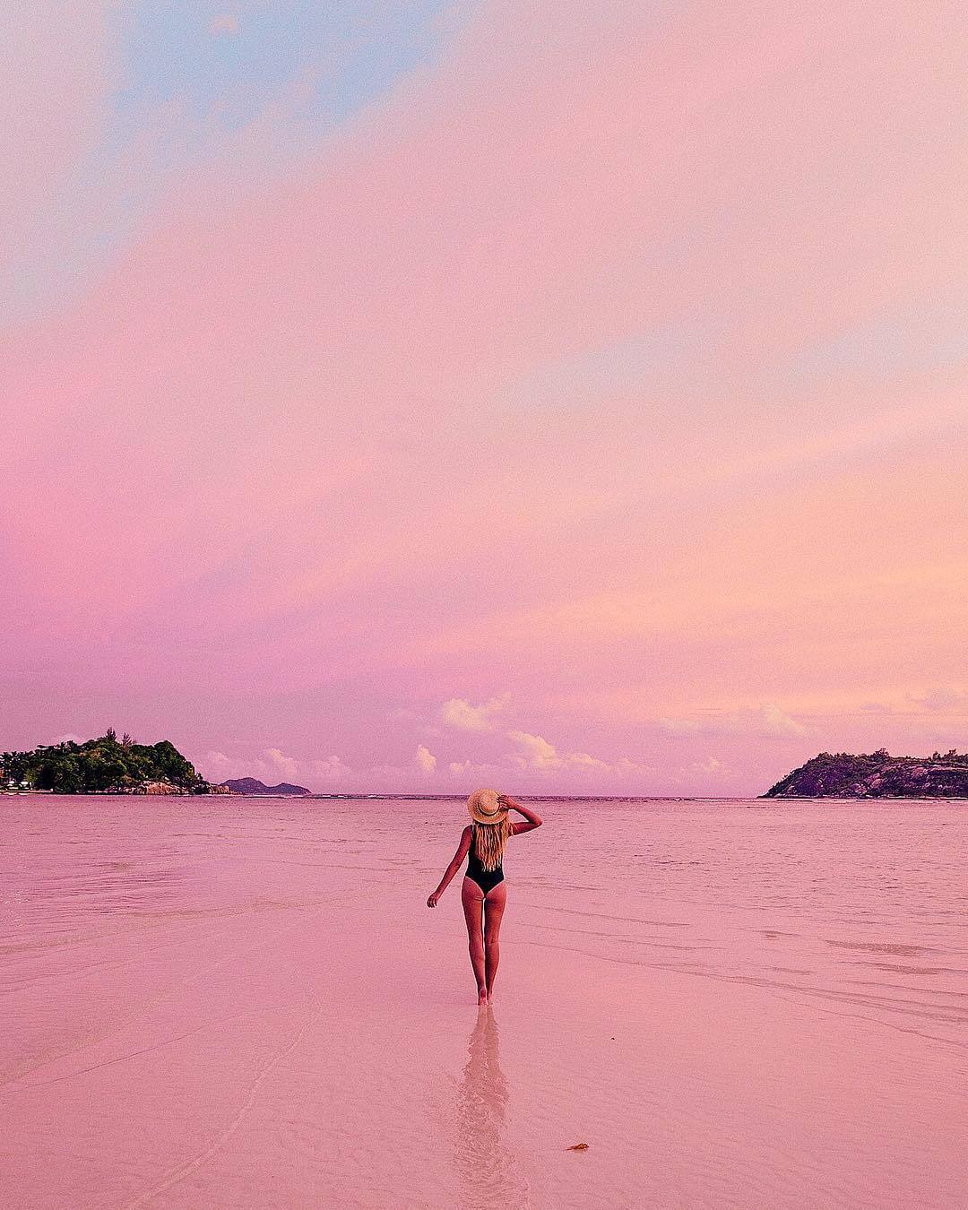 campabaygirl seychelles pink sunset